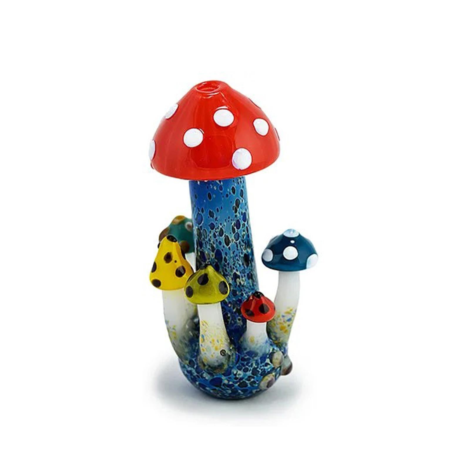Back view of Mushroom Glass Hand Pipe