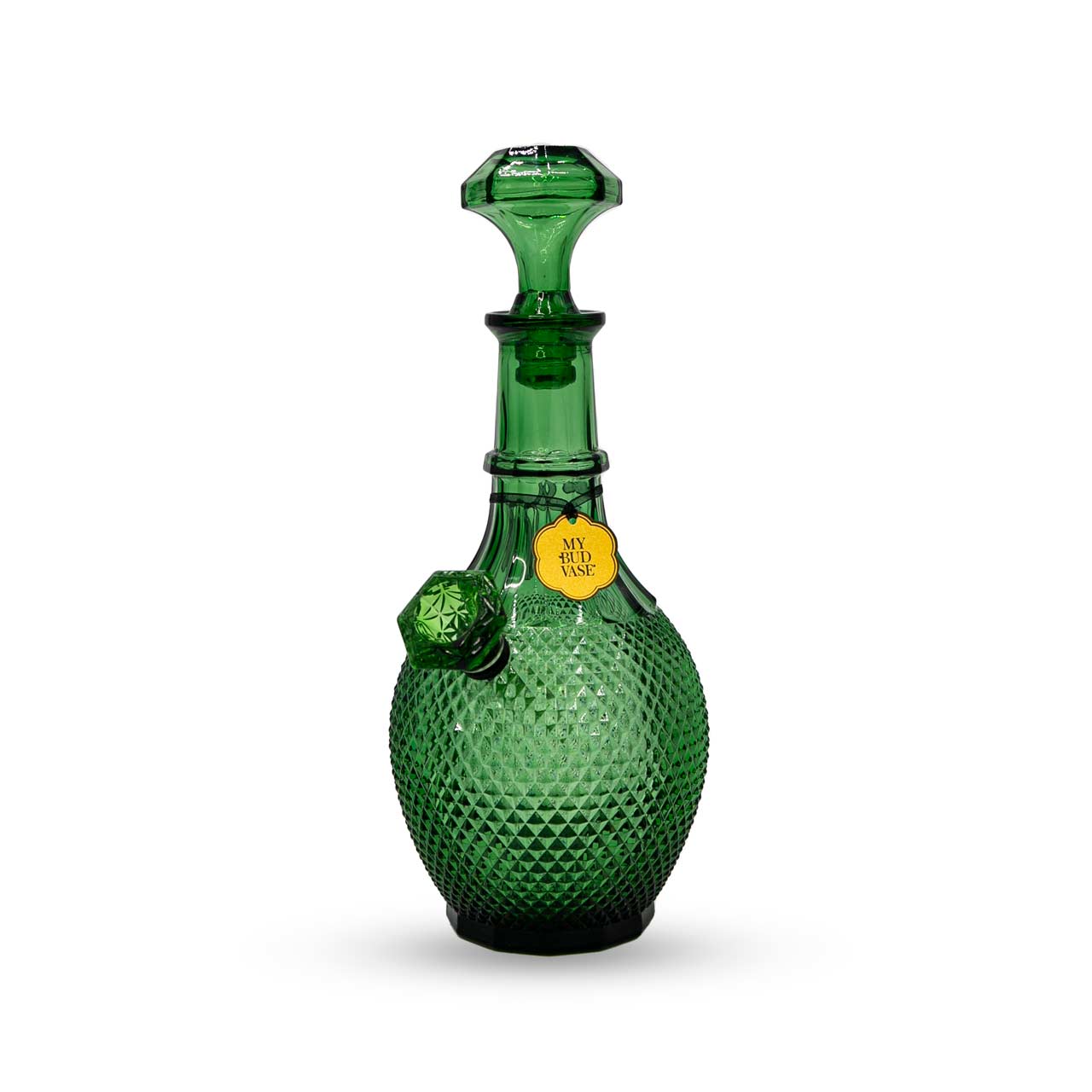 Jewel Glass Bong in Emerald color – Elegant glass vase bong
