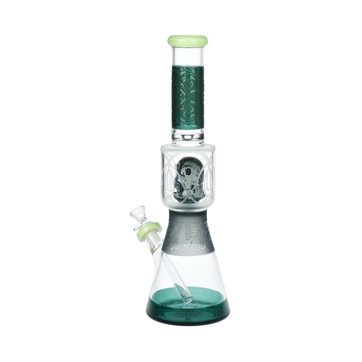 Nekhbet And Friend Etched Beaker Glass Water Pipe