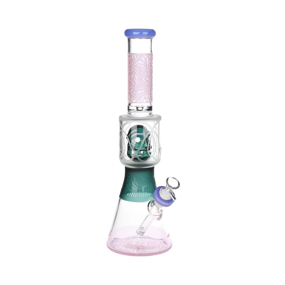 Nekhbet And Friend Etched Beaker Glass Water Pipe