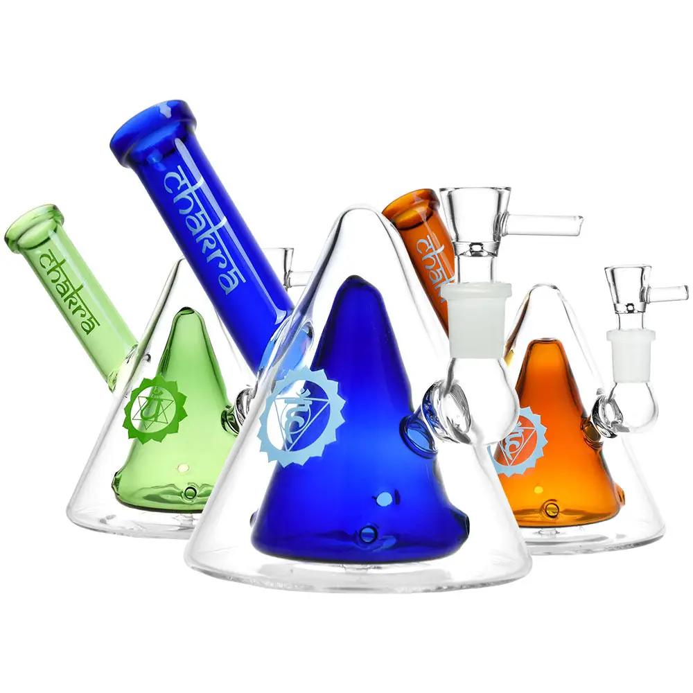 Nested Cones Chakra Glass Water Pipe