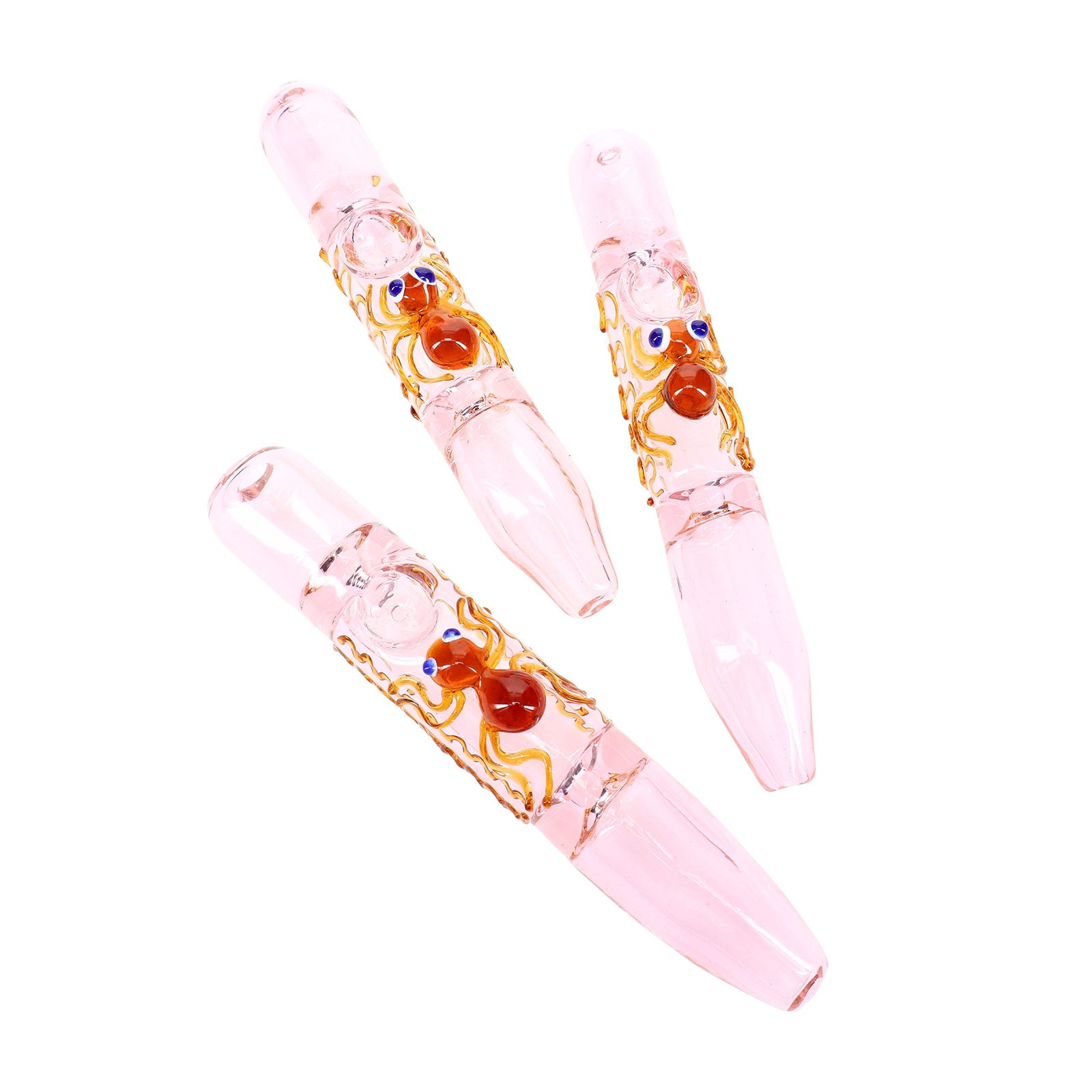 Octo-Roller Pink Glass Critter Steamroller 