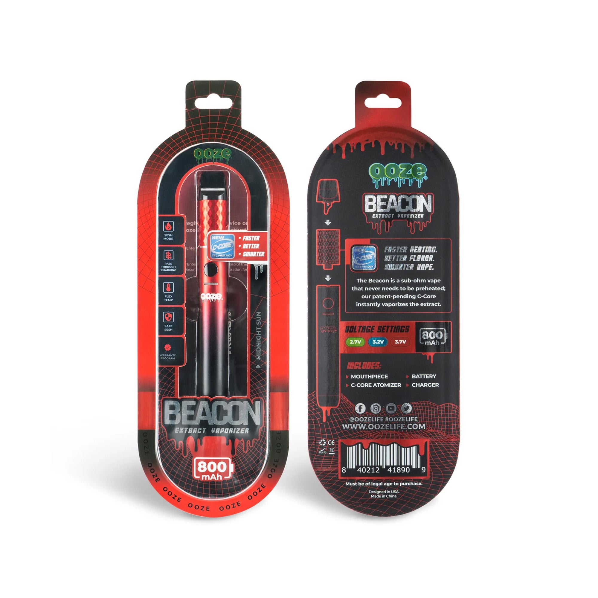 Ooze Beacon Extract Vaporizer – C-Core Onyx – 800mAh