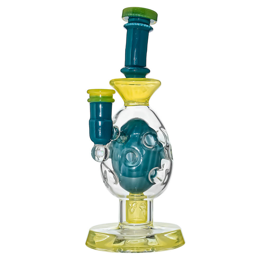 Oval Sphere Glass Dab Rig W/ Opal Triseed Perc
