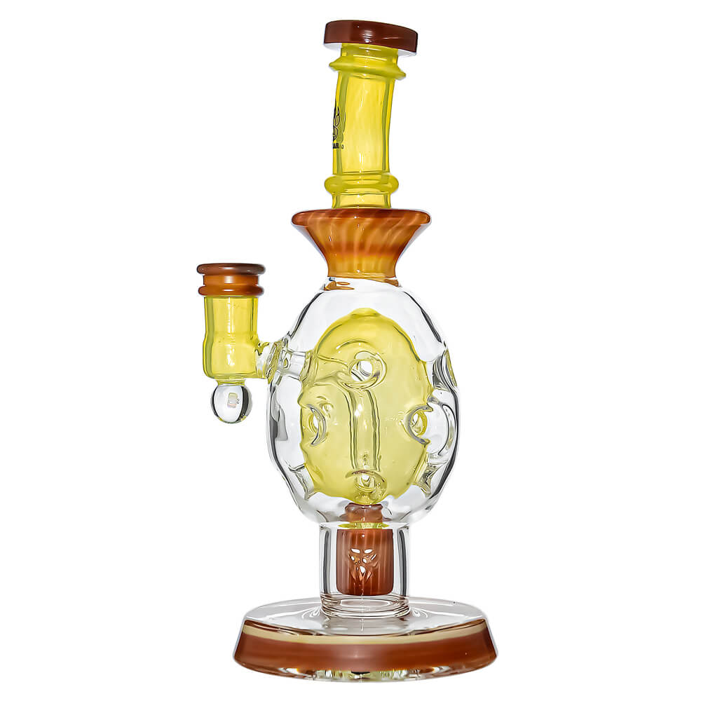 Oval Sphere Glass Dab Rig With Opal Triseed Perc Lemon Candy