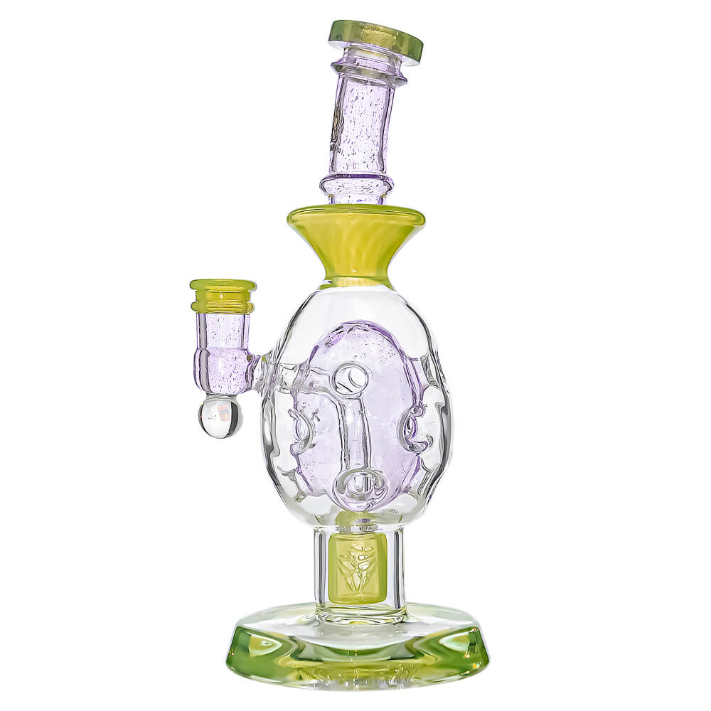 Oval Sphere Glass Dab Rig With Opal Triseed Perc Purple Lollipop