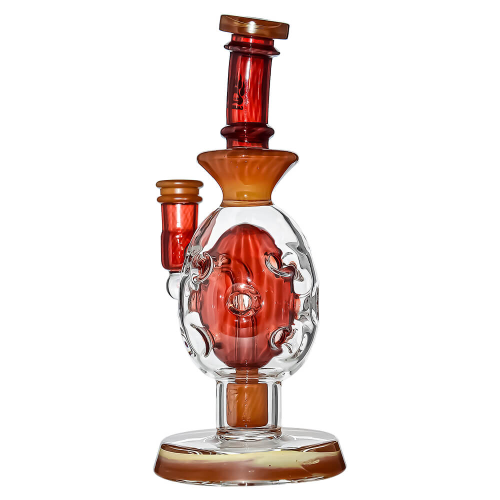 Oval Sphere Glass Dab Rig W/ Opal Triseed Perc