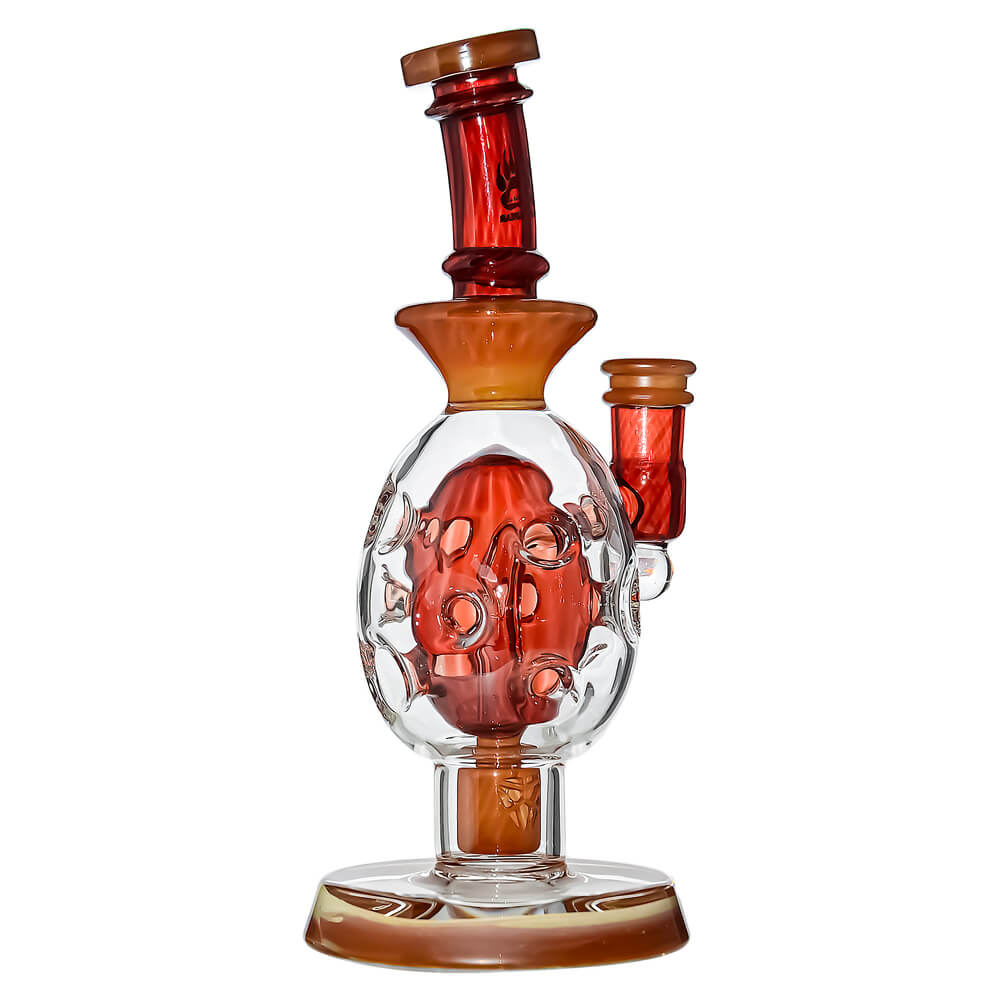 Oval Sphere Glass Dab Rig W/ Opal Triseed Perc