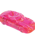 Pink glass glycerin car hand pipe on a white background