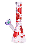 Back view of Pinky Hearts Glow Beaker Bong