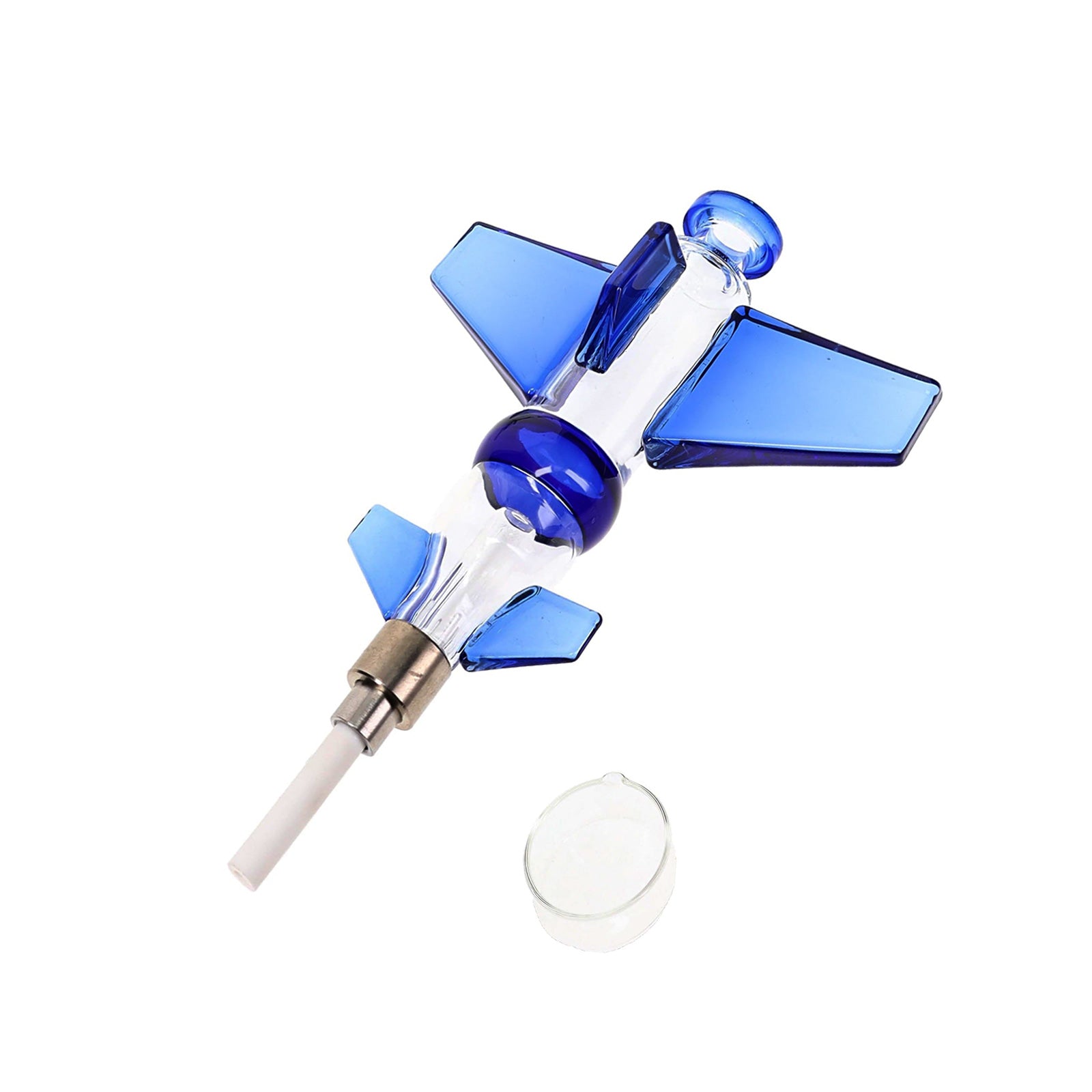 Plane Dab Straw with Ceramic Tip in  blue - inhalco