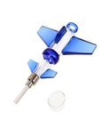 Plane Dab Straw with Ceramic Tip in  blue - inhalco