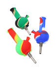 Pocket Hybrid Silicone Water Pipe & Dab Straw multi-colors