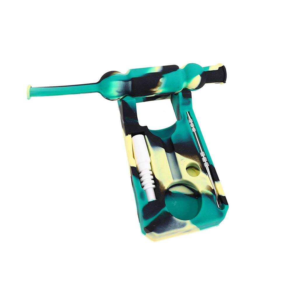 Portable Silicone Dab Straw Kit with Ceramic Tip and Tray