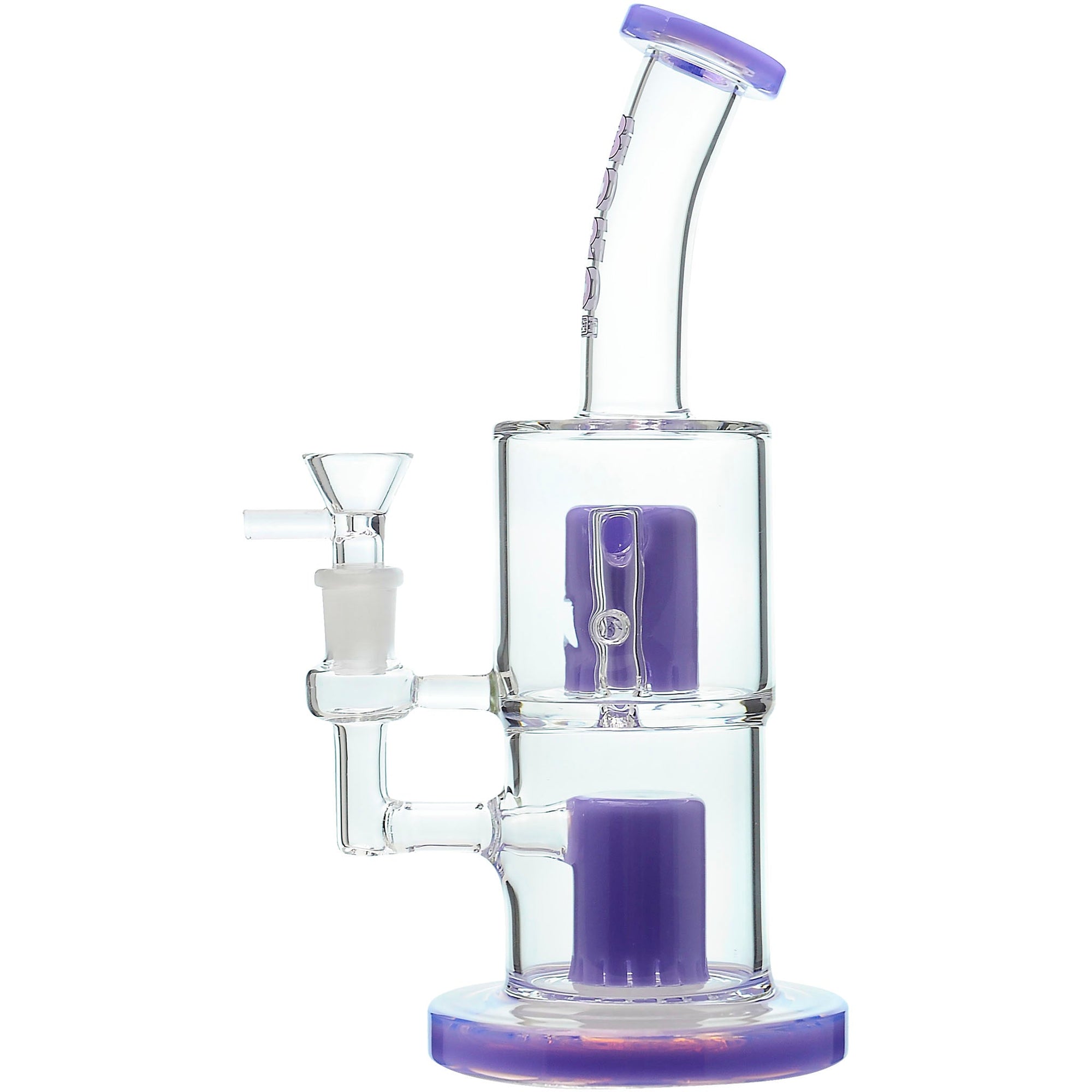 Premium Double-Layer Perc Dab Rig in milky purple