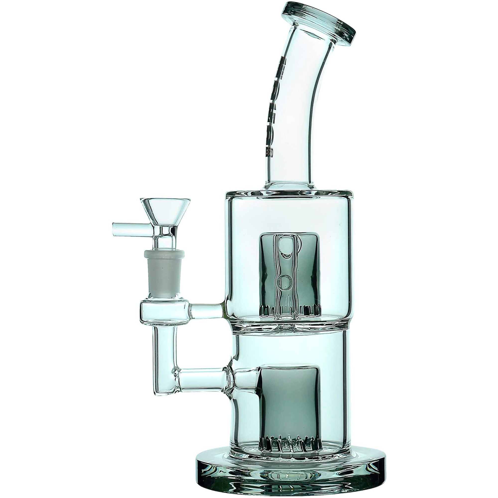 Premium Double-Layer Perc Dab Rig in transparent black