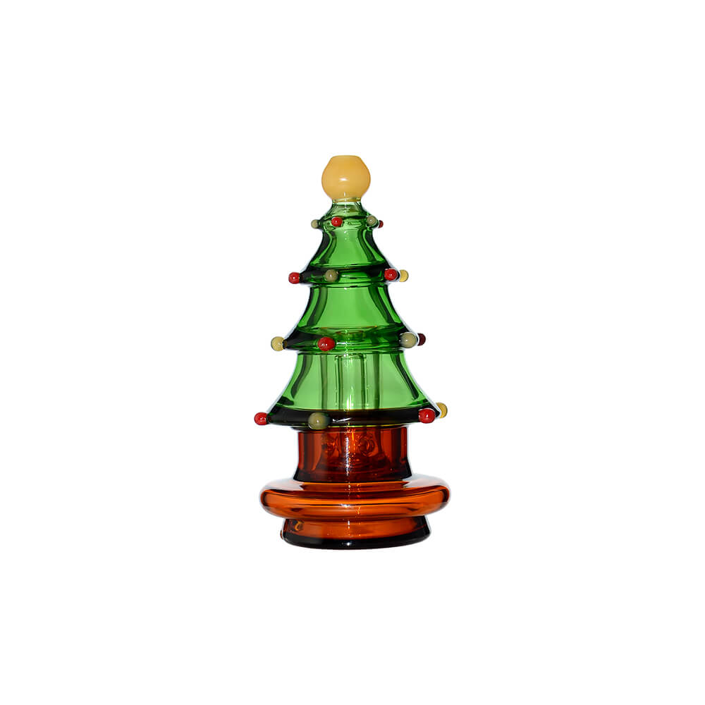 Front view of Puffco OG & Peak Christmas Tree Glass Top Attachment