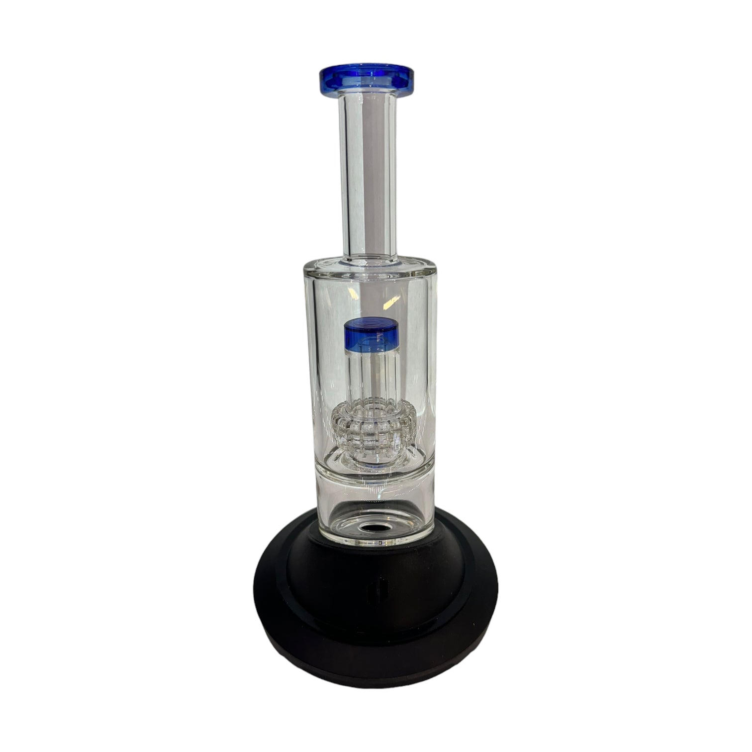Light Blue Puffco Peak Attachment with Perc providing superior cooling and clean filtration