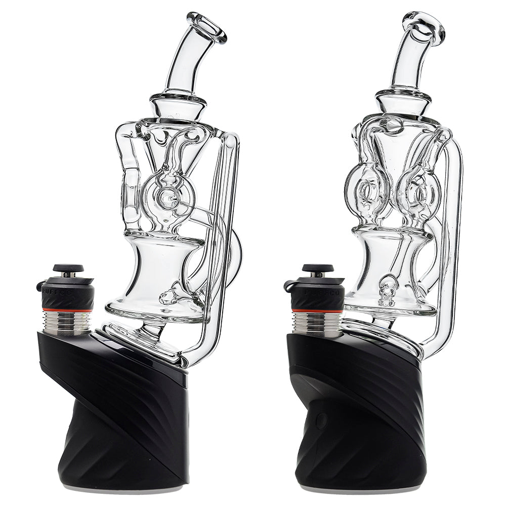 Puffco OG & Peak Double Ball Recycler Glass Attachment in clear color