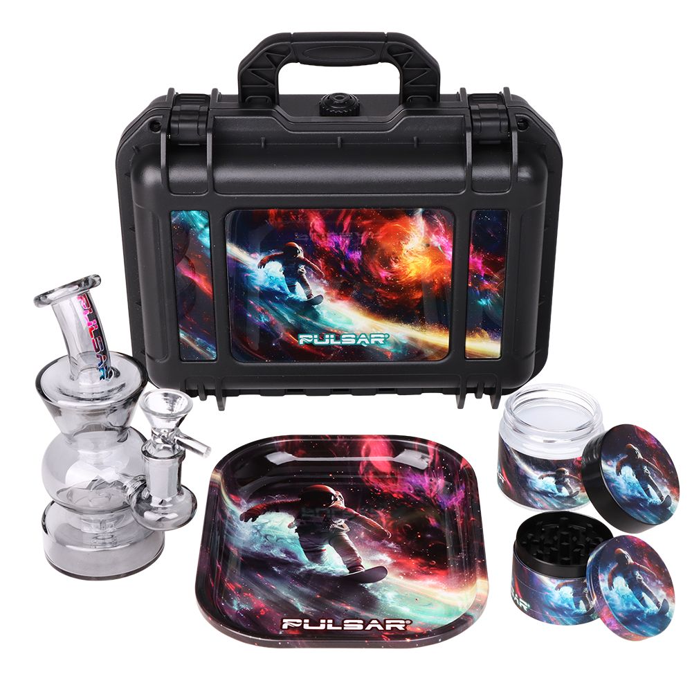 Pulsar Bent Neck Water Pipe Smoker's Hard Case Travel Set
