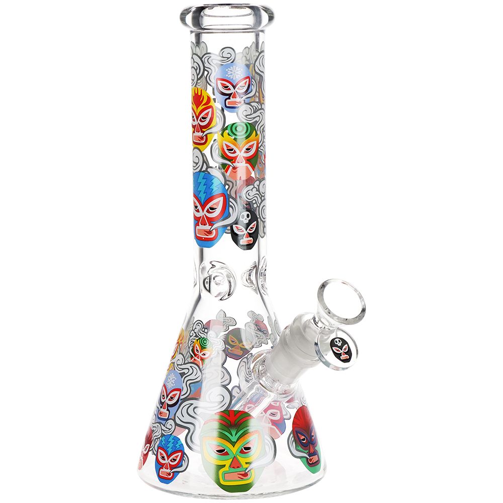 Pulsar Luchadors Beaker Glass Water Pipe 10"