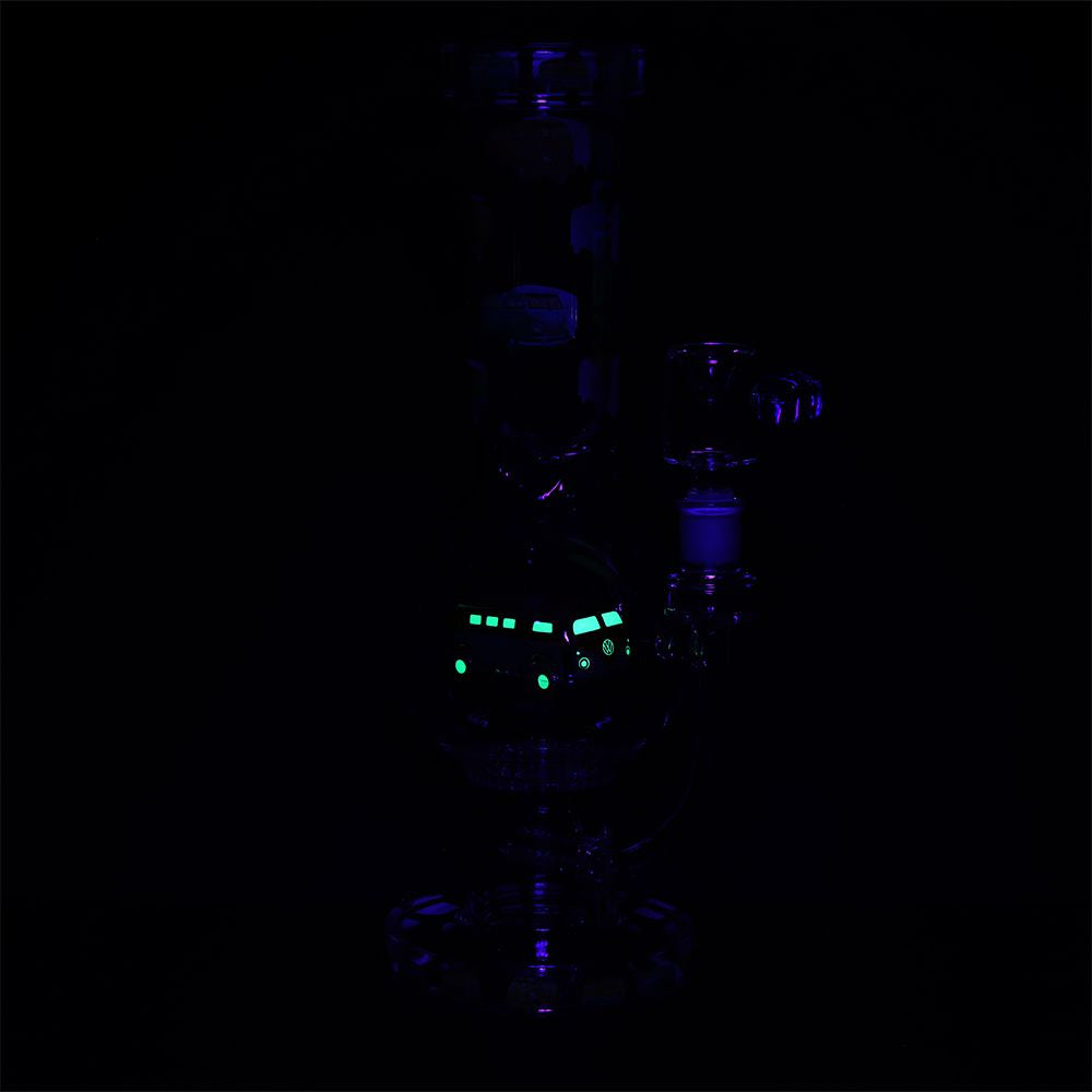 Pulsar VW Bus Bubble Base Glass Water Pipe Glow in The Dark