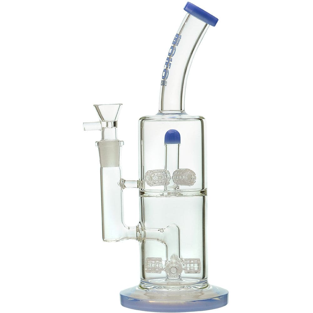 Quad Matrix Perc Glass Bong in milk blue color