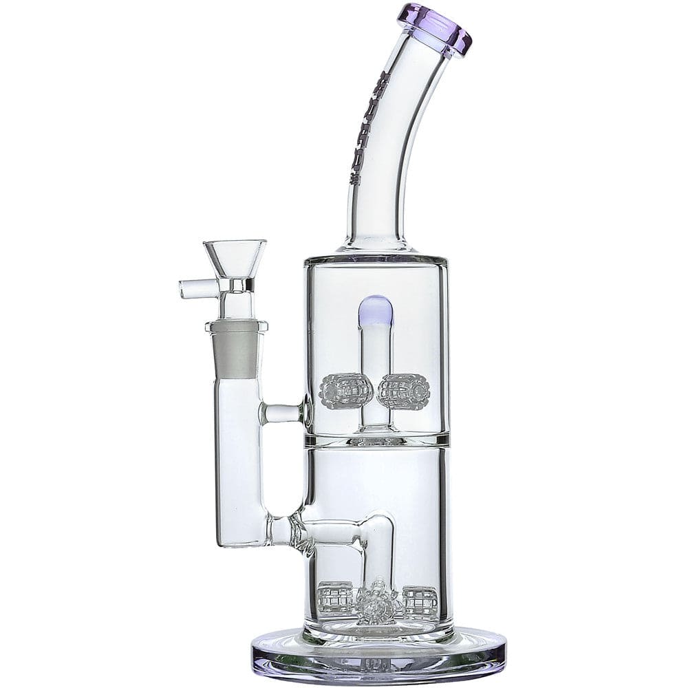 Quad Matrix Perc Glass Bong in purple