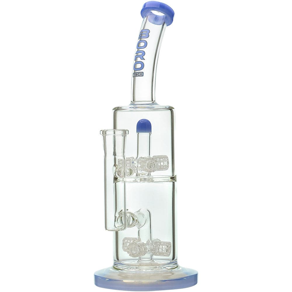 Side view of Quad Matrix Perc Glass Bong