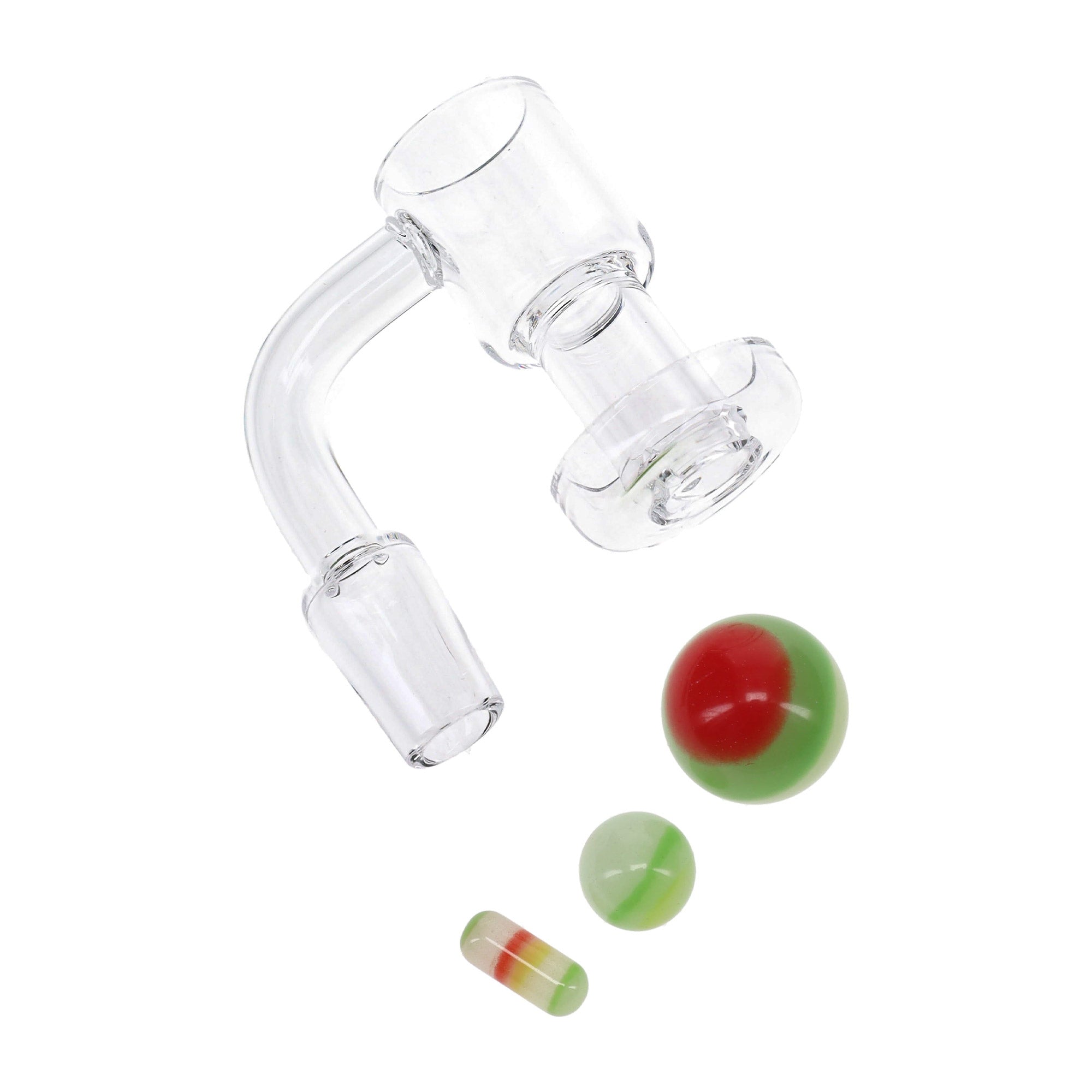 Quartz 14.5mm Male Slurp Terp Banger in Rasta Colors