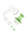 Green Quartz Spinner Banger Set with Beads