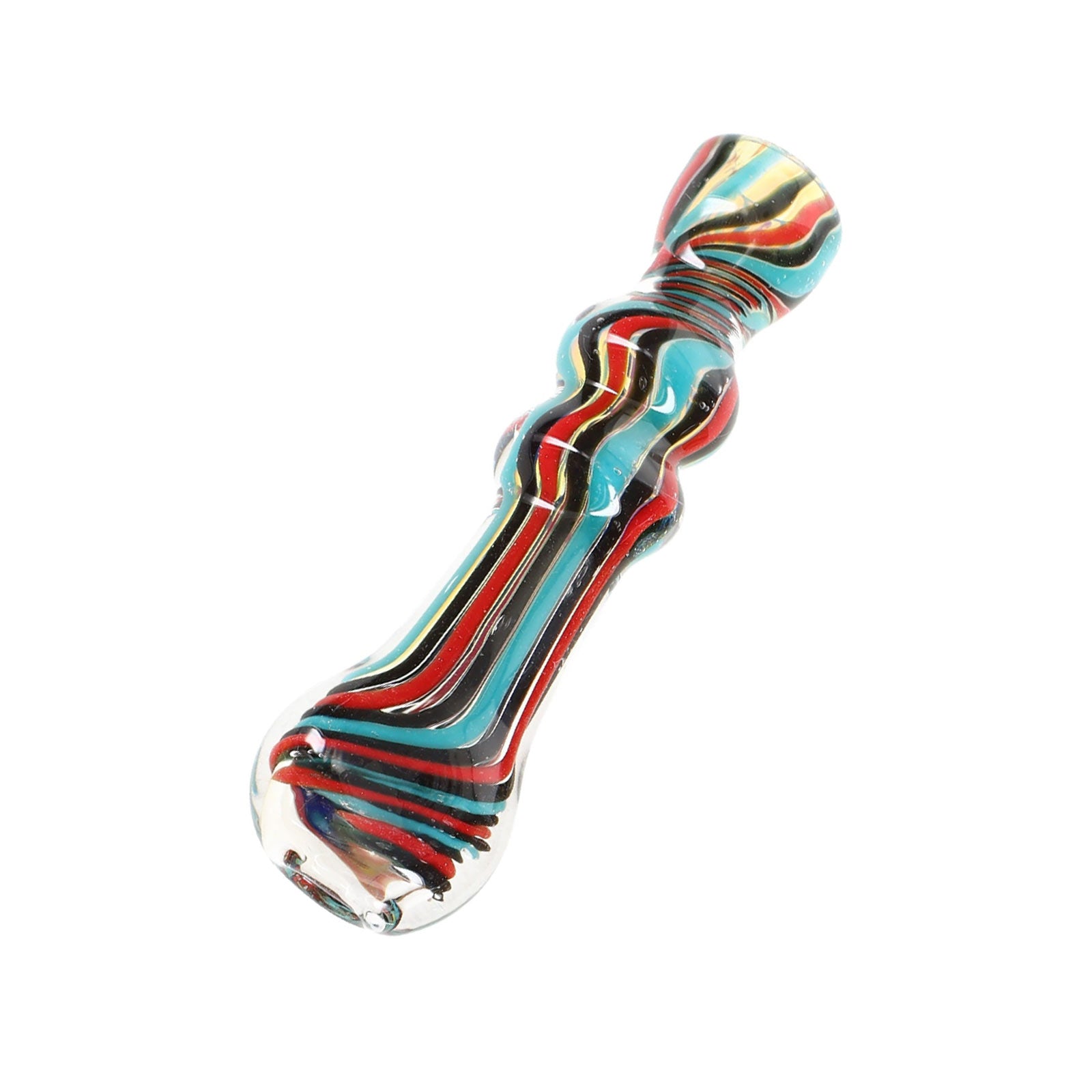 Rainbow Taster Striped Chillum Glass - INHALCO