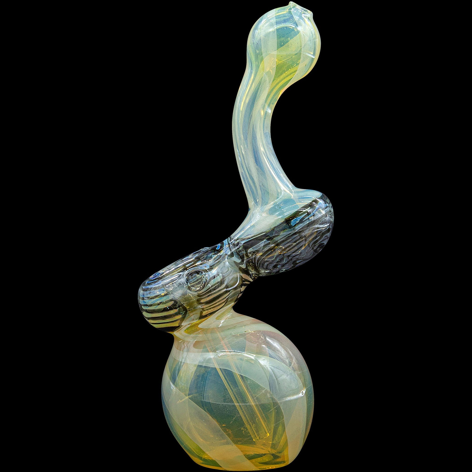Left side of Black Onyx Rake Bubb Fumed Sherlock Bubbler