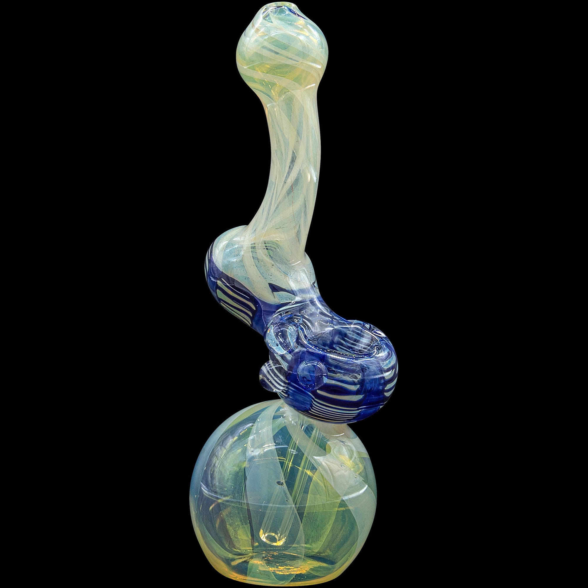 Rake Bubb Fumed Sherlock Bubbler in Cobalt Blue – right side view