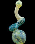 Rake Bubb Fumed Sherlock Bubbler in Ocean Surf – left side