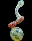 Left side of Ruby Red Rake Bubb Fumed Sherlock Bubbler