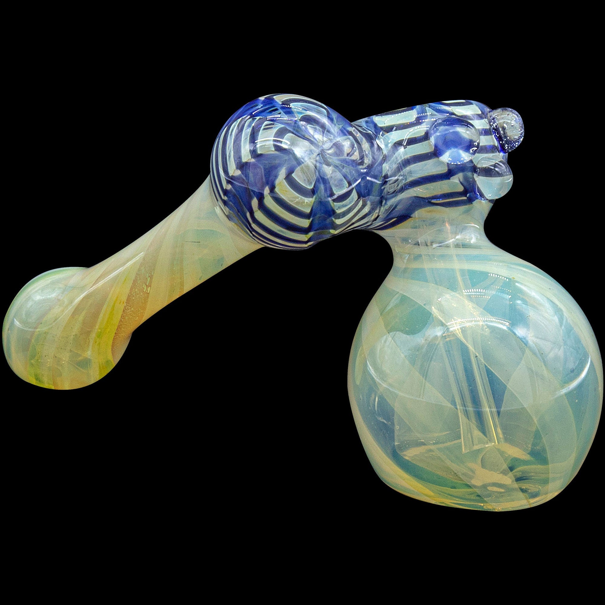 Cobalt Blue Raked Sidecar Fumed Bubbler