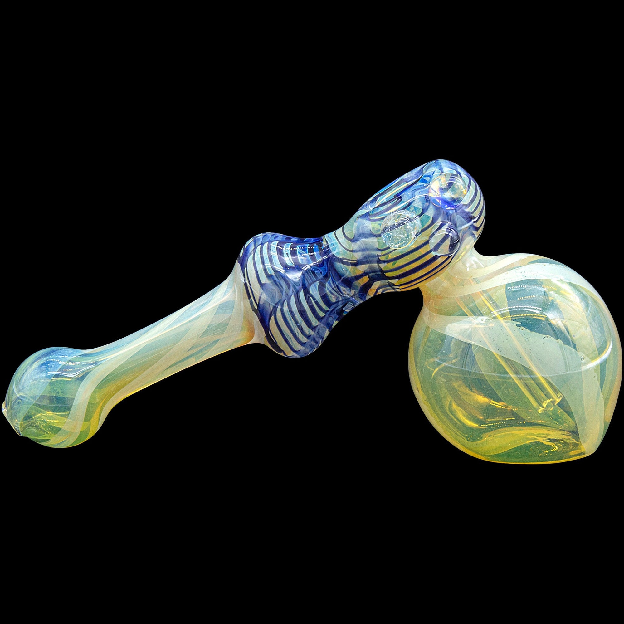 Right side view of Raked Hammer Fumed Hammer Bubbler