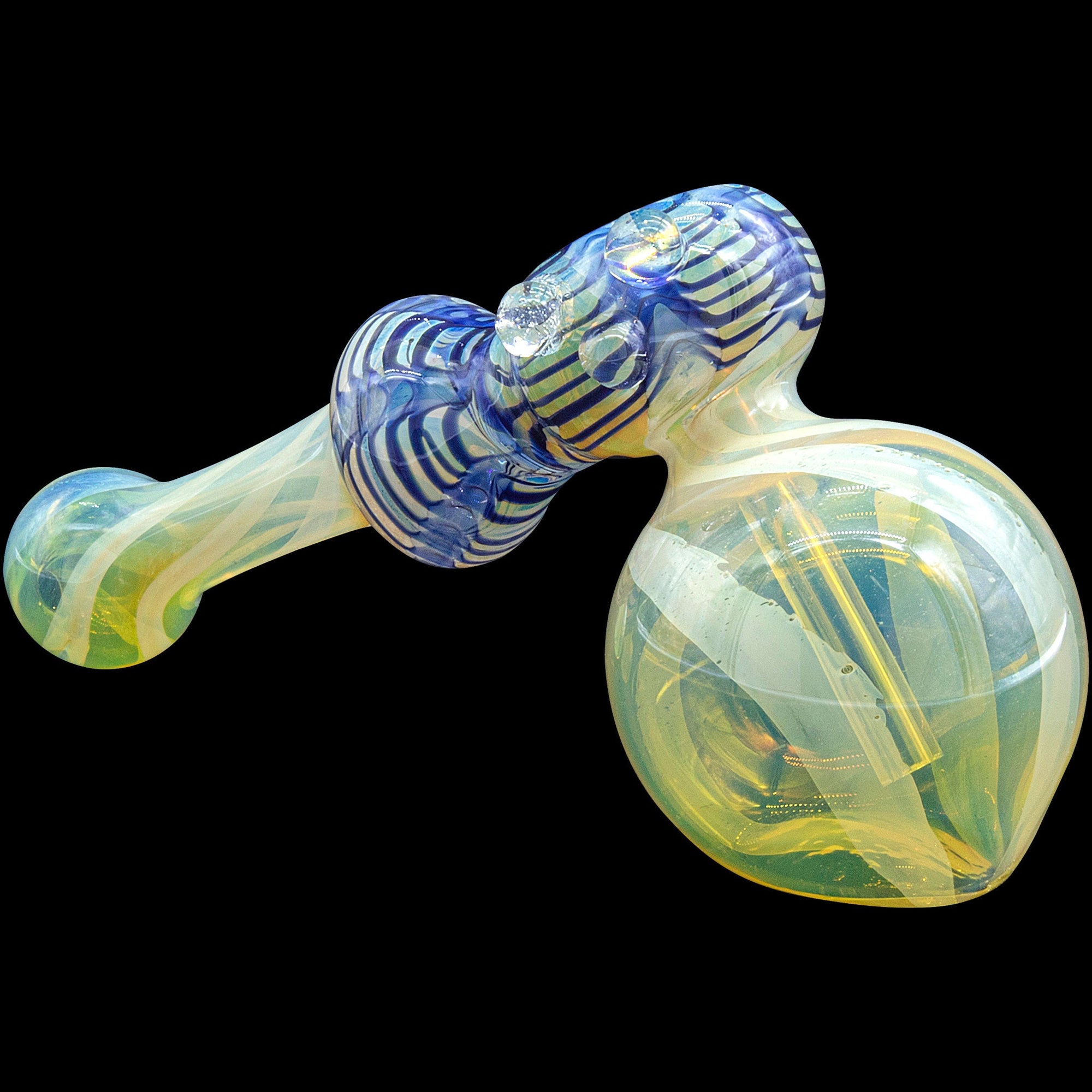 Raked Hammer Fumed Hammer Bubbler in Cobalt Blue