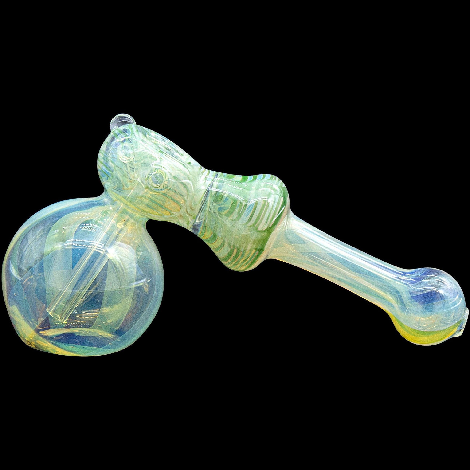 Raked Hammer Fumed Hammer Bubbler in Forest Green