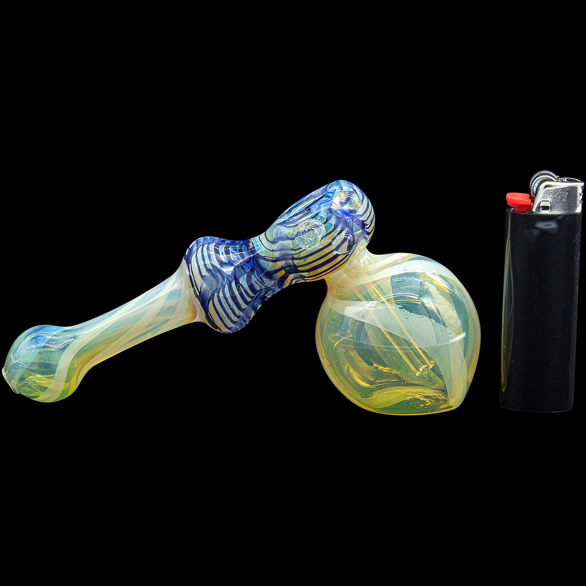 Raked Hammer Fumed Hammer Bubbler Glass