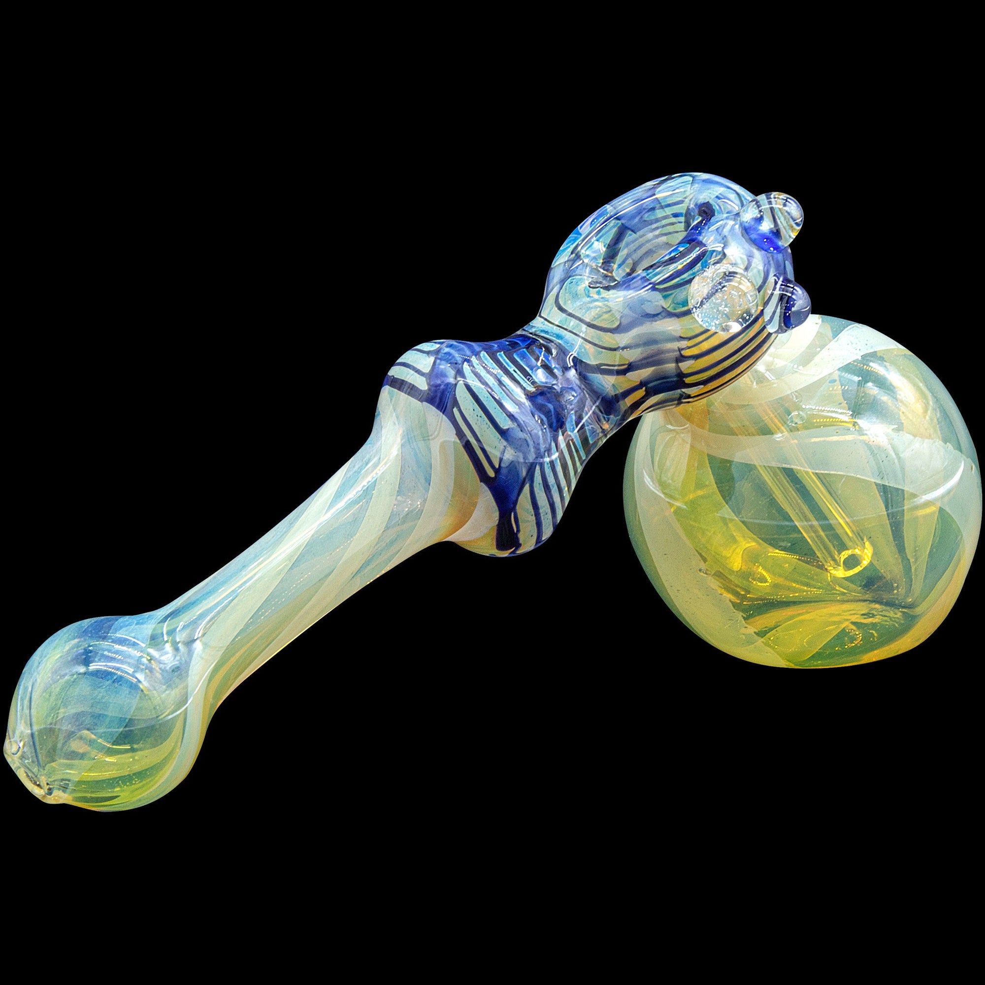 Raked Hammer Fumed Hammer Bubbler pipe