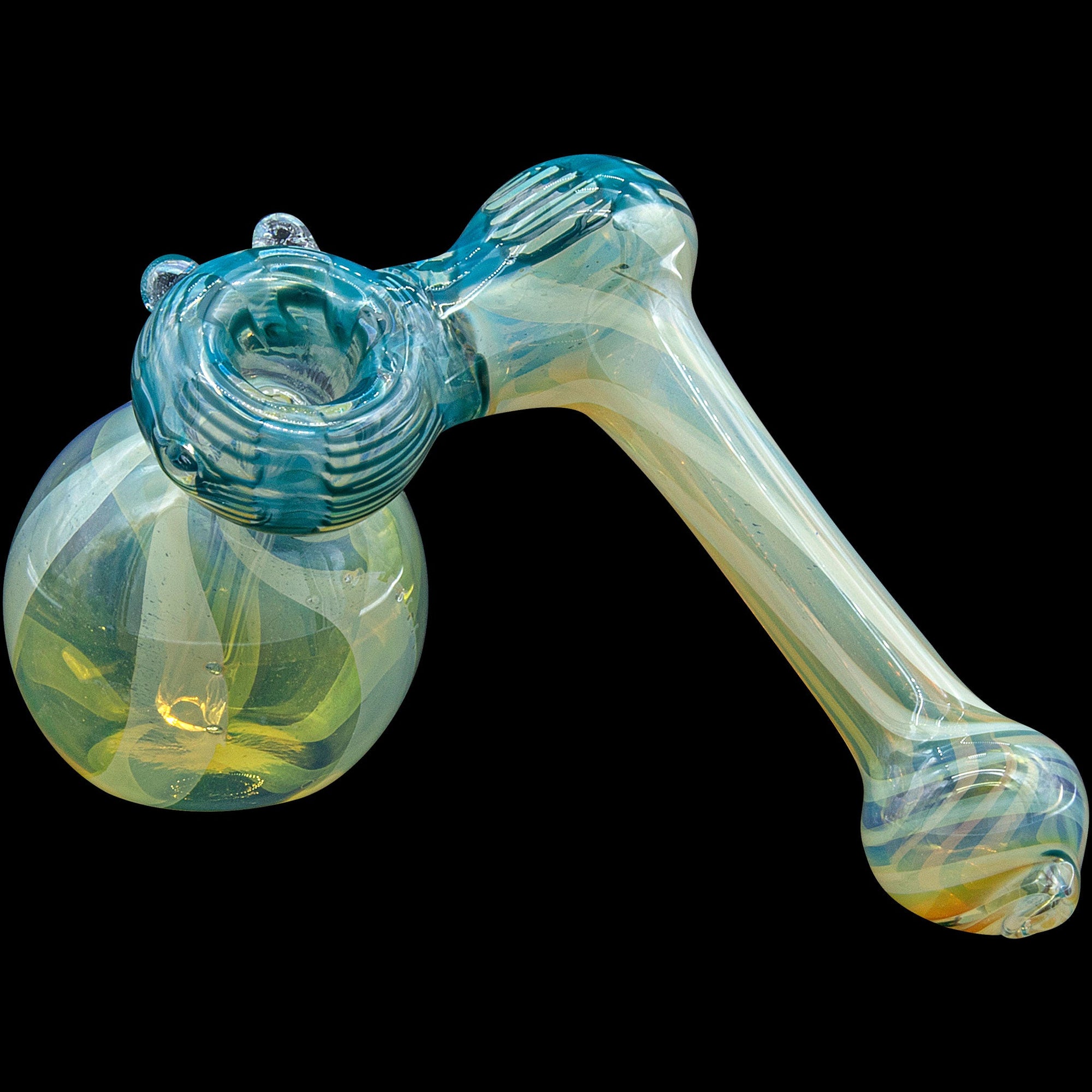 Raked Sidecar Fumed Sidecar Bubbler in Ocean Surf color