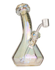 Red Eye Tek Carina Lean Back Beaker Dab Rig in rainbow iridescent design