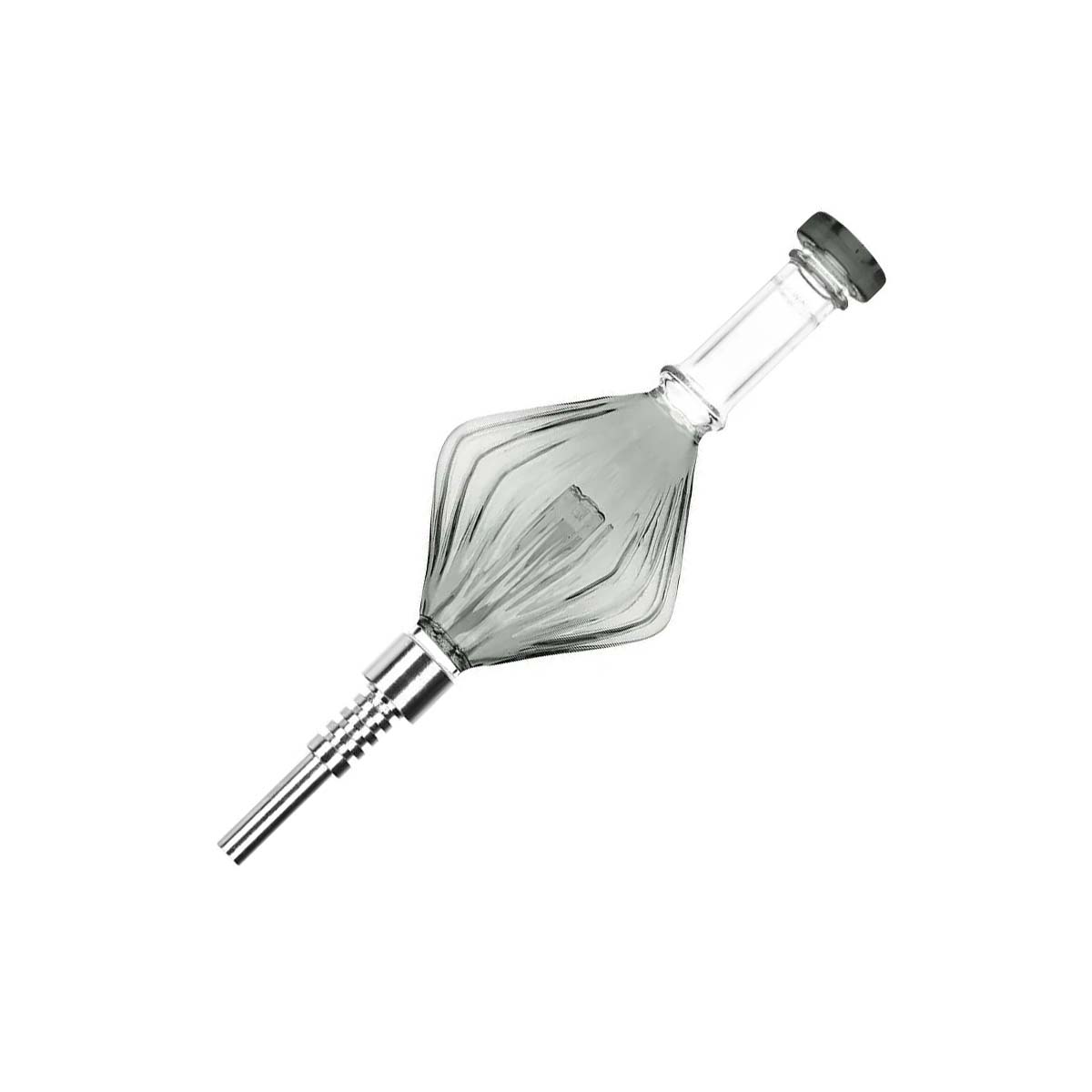 Retro Art Deco Diamond Bubbler Glass Dab Straw