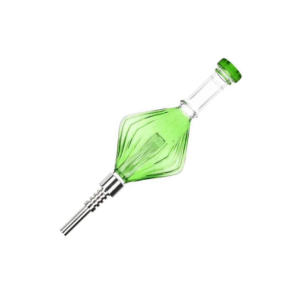 Retro Art Deco Diamond Bubbler Glass Dab Straw