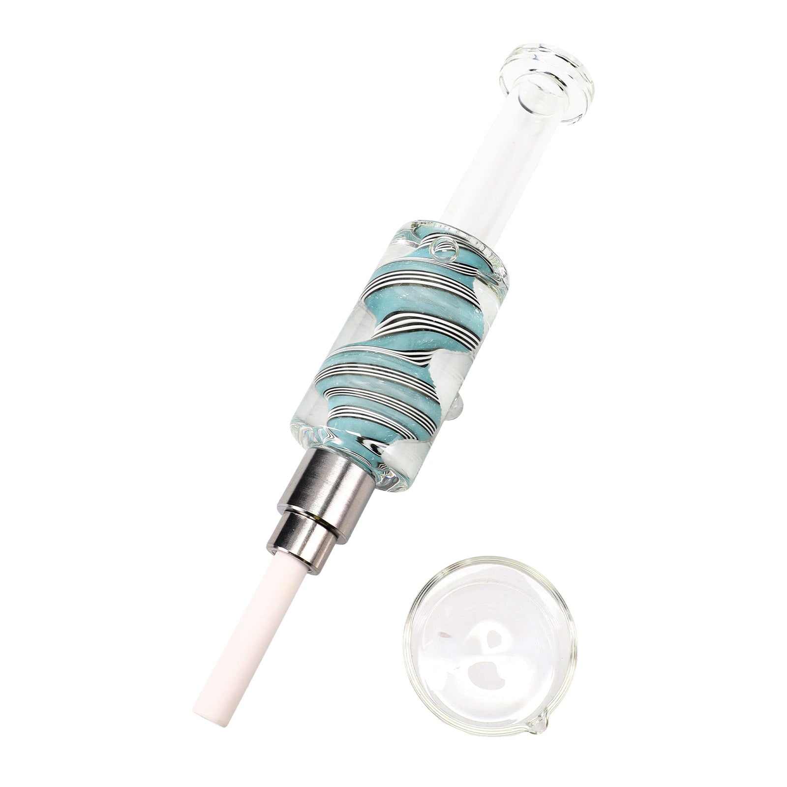 Reverse Swirl Fluid-Filled Dab Nectar Collector Kit in blue color