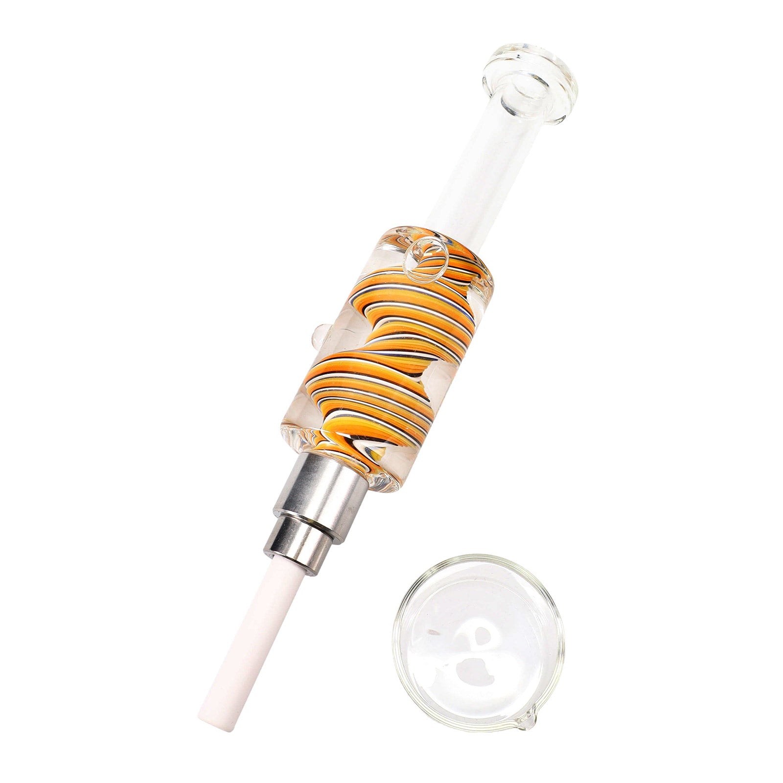 Reverse Swirl Fluid-Filled Dab Nectar Collector Kit in orange