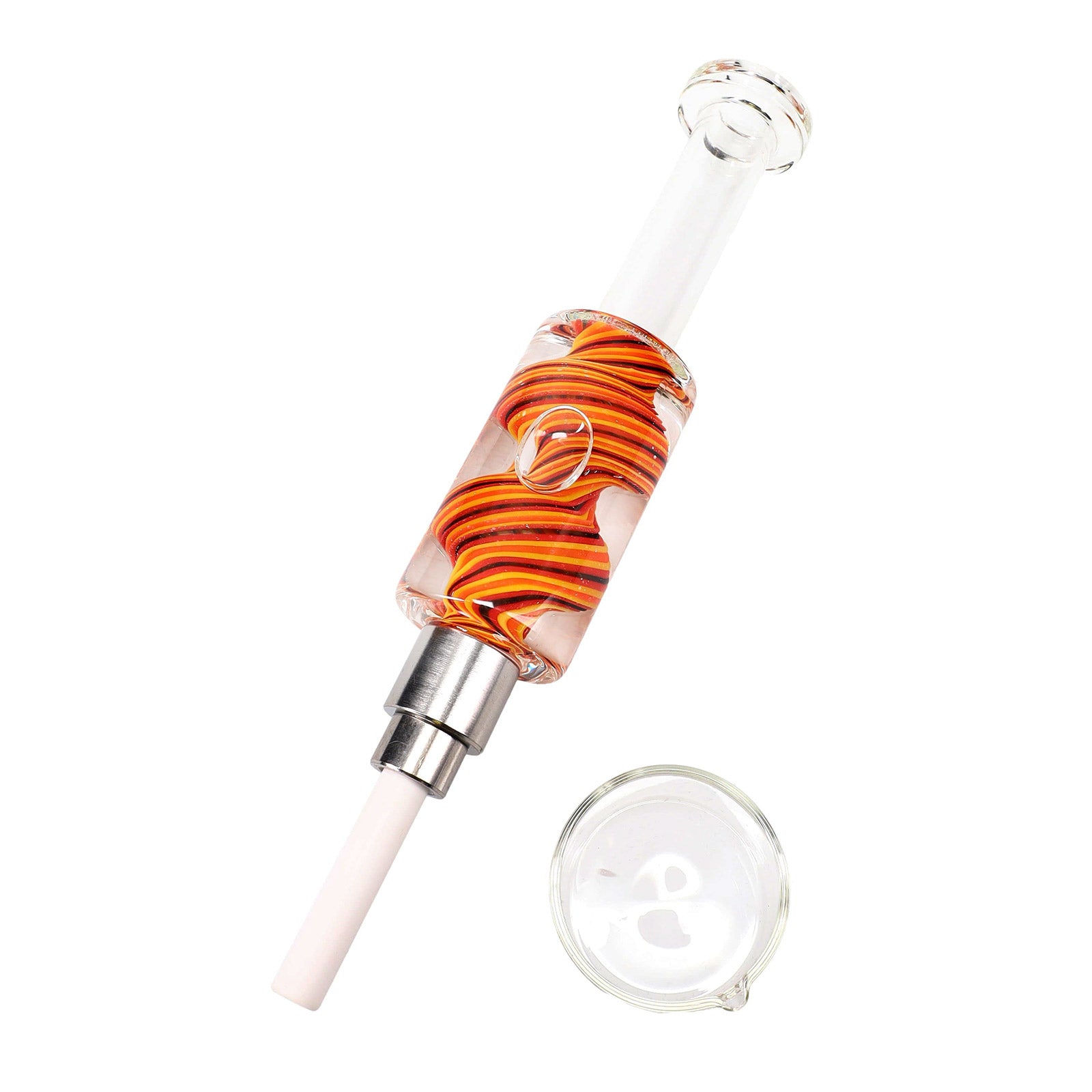 Reverse Swirl Fluid-Filled Dab Nectar Collector Kit in red color