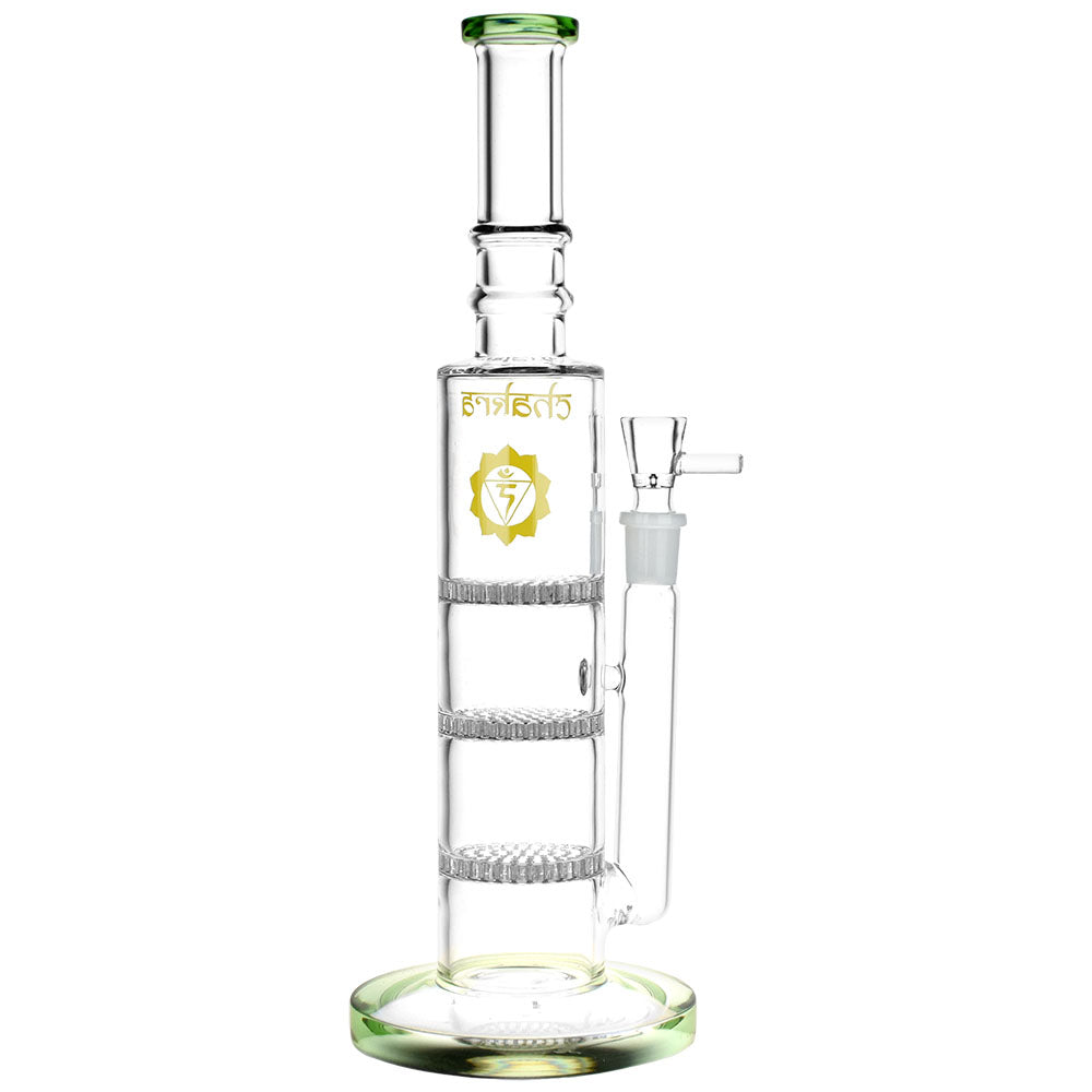 Rising Awareness Chakra Tube Bong Triple Honeycomb Perc